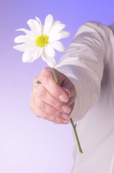 woman with flowers